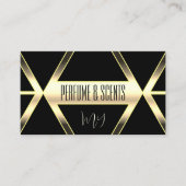 モノグラムで黒と明るい黄金をキャッチ 名刺 (正面)