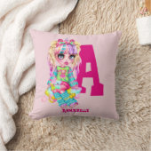 モノグラムという可愛パーソナライズされたいユニコーン クッション (ブランケット)