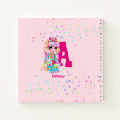 モノグラムという可愛パーソナライズされたいユニコーン ノートブック (裏面)