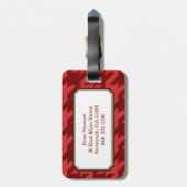 モノグラムとのはっきりしたでモダンな灰色の千鳥格子の ラゲッジタグ (裏面縦)