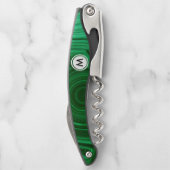 モノグラムとのエメラルドグリーンのマラカイトの質 ソムリエナイフ (裏面)