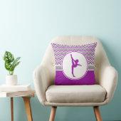 モノグラムとのシェブロンの紫色のストライプな体操 クッション (椅子)