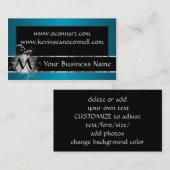 モノグラムとのティール(緑がかった色)そして黒 名刺 (正面/裏面)