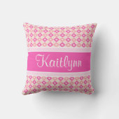 モノグラムとのピンクによって市松模様にされるダイヤモンドのダンス クッション (裏面)