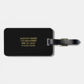 モノグラムとのモダンでフェイクな金ゴールドの幾何学的設計 ラゲッジタグ (裏面横)