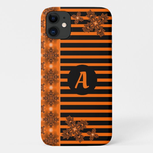 モノグラムとのレトロのスタイルのArtdecoの花 Case-Mate iPhoneケース (裏面)