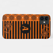 モノグラムとのレトロのスタイルのArtdecoの花 Case-Mate iPhoneケース (裏面(横))