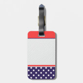 モノグラムとのレトロの水玉模様のデザイン ラゲッジタグ (裏面縦)