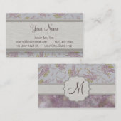 モノグラムとのヴィンテージの紫色の藤 名刺 (正面/裏面)