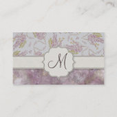 モノグラムとのヴィンテージの紫色の藤 名刺 (裏面)