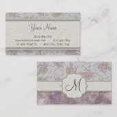 モノグラムとのヴィンテージの紫色の藤 名刺 (正面/裏面)