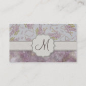 モノグラムとのヴィンテージの紫色の藤 名刺 (裏面)