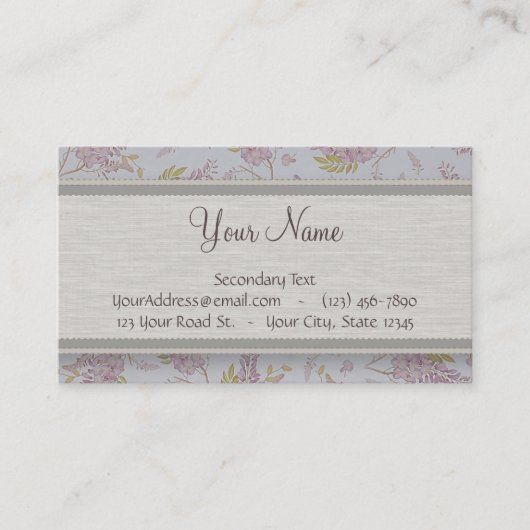 モノグラムとのヴィンテージの紫色の藤 名刺 (正面)