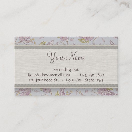 モノグラムとのヴィンテージの紫色の藤 名刺 (正面)