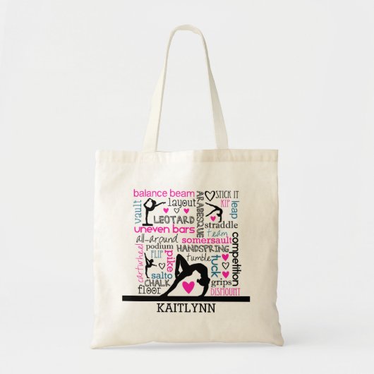 モノグラムとの体操の専門用語の単語 トートバッグ (正面)