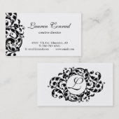 モノグラムとの真夜中の花白 名刺 (正面/裏面)