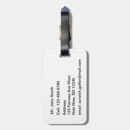 モノグラムとの緑のゴルフ・ボールを個人化して下さい ラゲッジタグ (裏面縦)