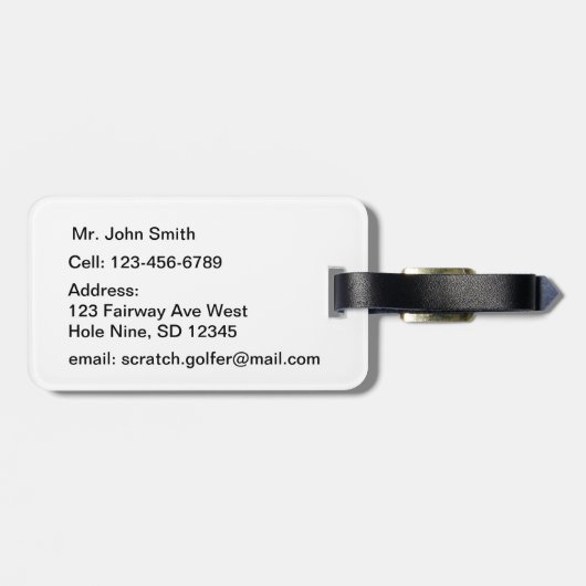モノグラムとの緑のゴルフ・ボールを個人化して下さい ラゲッジタグ (裏面横)