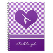 モノグラムとの美しい紫色のチェック模様の体操 ノートブック (正面)