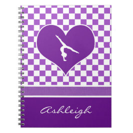 モノグラムとの美しい紫色のチェック模様の体操 ノートブック