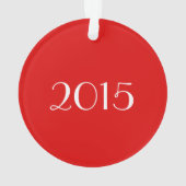 モノグラムとの豊富な赤のチェック模様の体操 オーナメント (裏面)