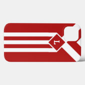 モノグラムとの赤の白のストライプそしてシェブロン Case-Mate iPhoneケース (裏面 (横))