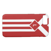 モノグラムとの赤の白のストライプそしてシェブロン Case-Mate iPhoneケース (裏面(横))