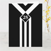 モノグラムとの黒の白のストライプそしてシェブロン カード (黄色い花)