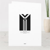 モノグラムとの黒の白のストライプそしてシェブロン カード (裏面)