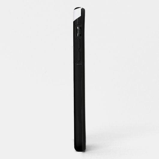 モノグラムとの黒の白のストライプそしてシェブロン Case-Mate iPhoneケース (裏面/左)