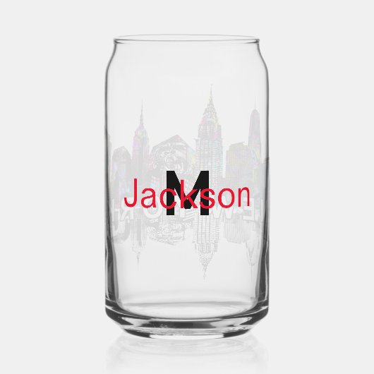 モノグラムとグラフィティのニューヨーク ガラス缶 (裏面)