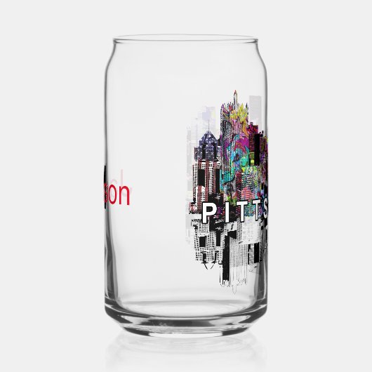 モノグラムとグラフィティのピッツバーグ ガラス缶 (右)