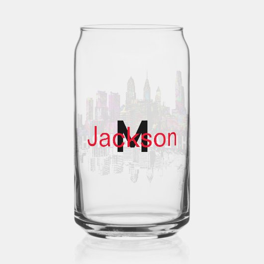 モノグラムとグラフィティのフィラデルフィア ガラス缶 (裏面)