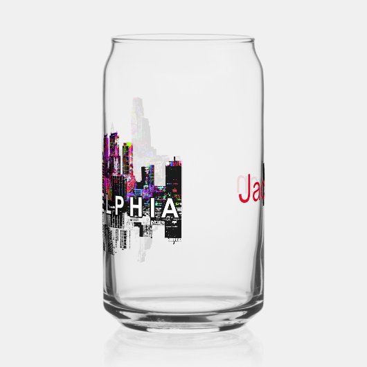 モノグラムとグラフィティのフィラデルフィア ガラス缶 (左)