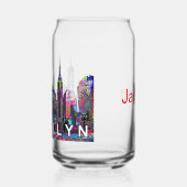 モノグラムとグラフィティのブルックリン ガラス缶 (左)