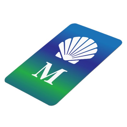 モノグラムとシーシェルクルーズキャビンドアマーカー マグネット (左側)