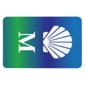 モノグラムとシーシェルクルーズキャビンドアマーカー マグネット (横)