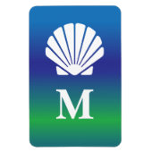 モノグラムとシーシェルクルーズキャビンドアマーカー マグネット (縦)