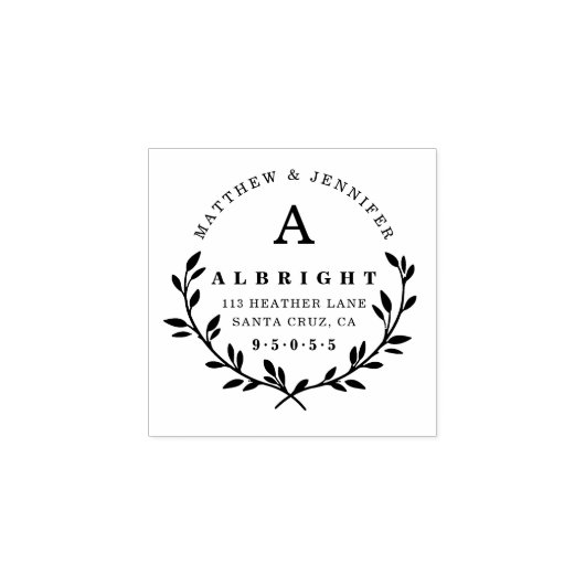 モノグラムとスエレガントクリプト差出人住所 ラバースタンプ (インプリント)