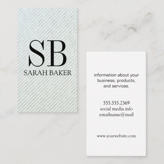 モノグラムとストライプ 名刺 (正面/裏面)