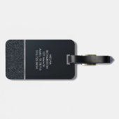 モノグラムとダークグレーグリッター ラゲッジタグ (裏面横)