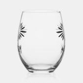 モノグラムとネームカスタムアールデコブラックフローリッシュ ステムなしワイングラス (左)