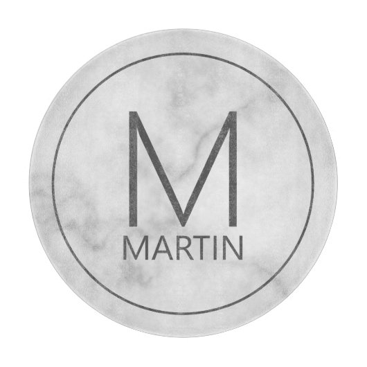 モノグラムとネームモダンカットボア カッティングボード (正面)