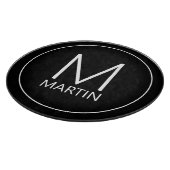 モノグラムとネームモダンカットボア カッティングボード (角)