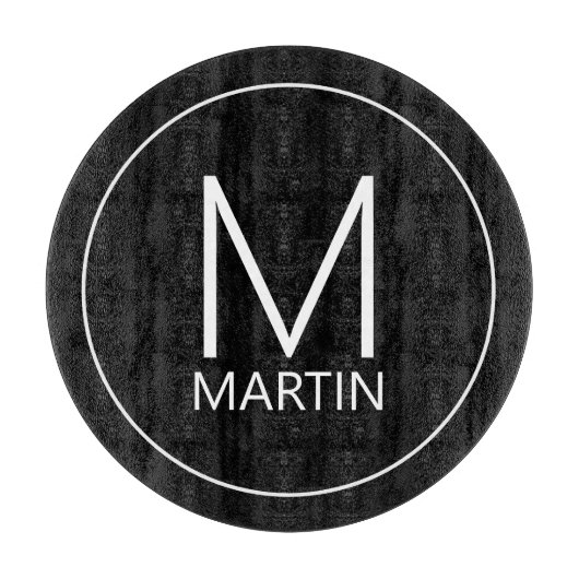 モノグラムとネームモダンカットボア カッティングボード (正面)