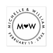 モノグラムとハート | 結婚s セルフインキングスタンプ (デザイン)