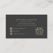 モノグラムとメタルアングルチャコールグレーID1040 名刺 (裏面)