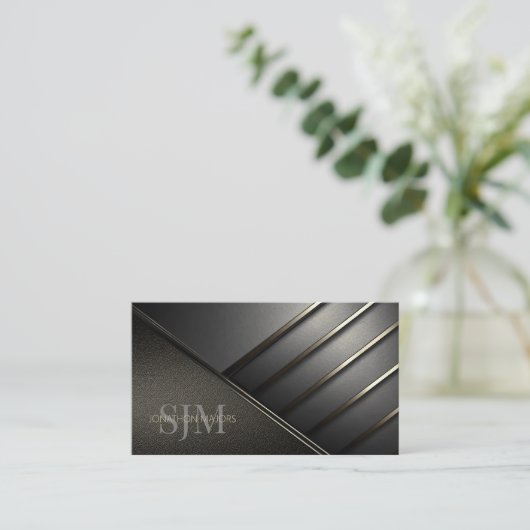 モノグラムとメタルアングルチャコールグレーID1040 名刺 (スタンド正面)