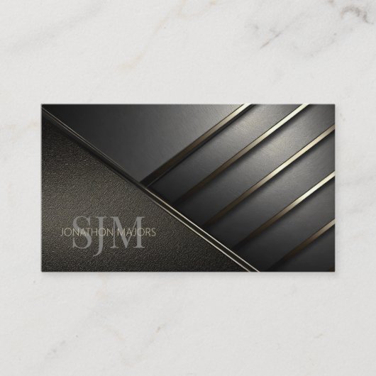 モノグラムとメタルアングルチャコールグレーID1040 名刺 (正面)