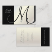 モノグラムとレトロ色 名刺 (正面/裏面)
